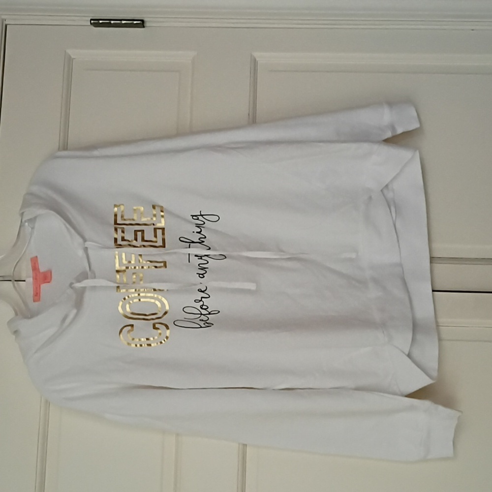 White Hoodie with Gold and Black Text.New No Tag.